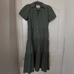 Brochu Walker Agave Button-Down Midi Dress, XS